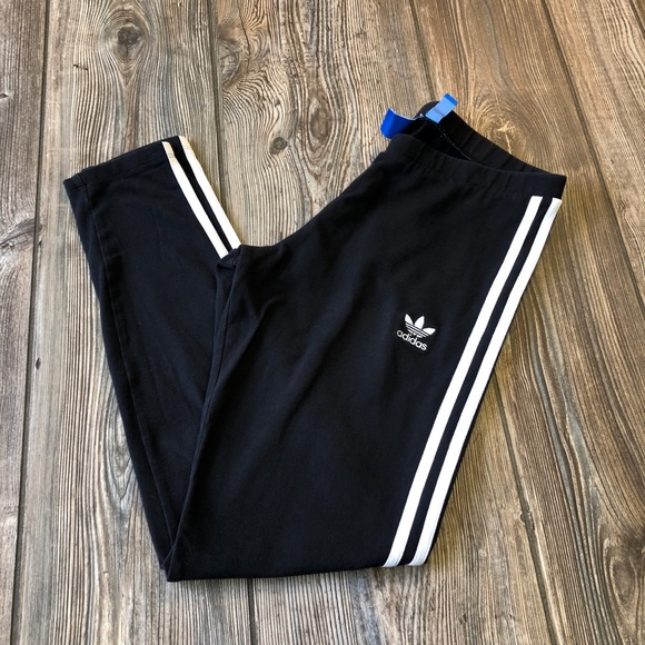 adidas Pants - SOLD Adidas Black 3 White Stripe Leggings Pants